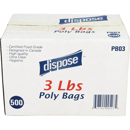 Poly Bags 3LB | 5"X1.5"X11" | 500 Units