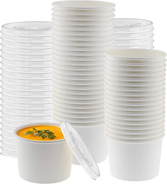 24 oz White Soup Containers Plain