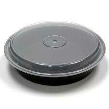 24 oz Round Containers w Lids (Black)
