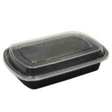 28 oz Rectangle Containers w Lids (Black)
