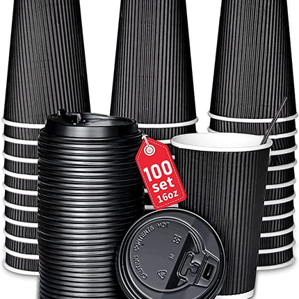 16OZ Ripple Coffee Paper Cups | 500 Units