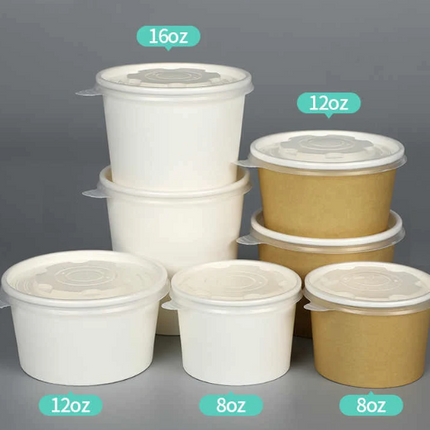 24 oz White Soup Containers Plain | 500 Units